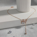Rose Gold Butterfly Drop Necklace