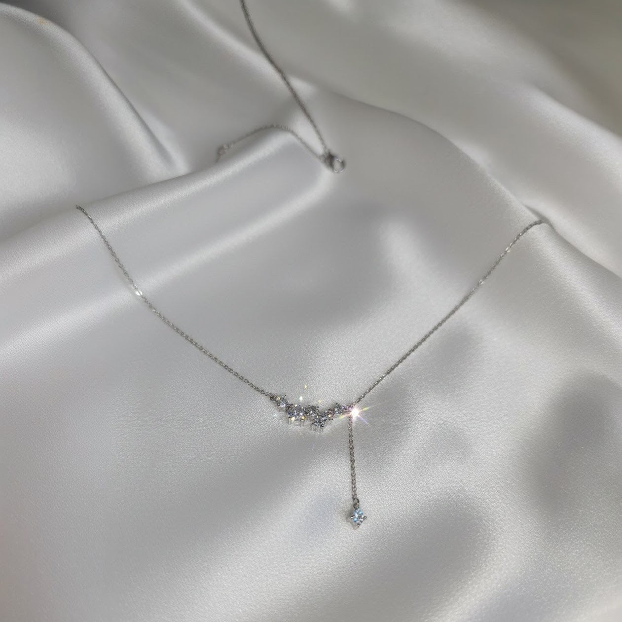Minimalist Multi-Stone Drop Necklace