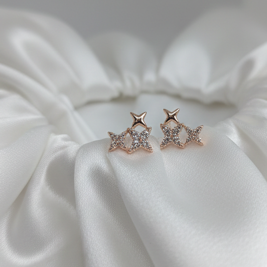 Shimmering Triple Star Post  Stud Earrings