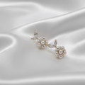 Elegant Pearl & Marquise Crystal Floral Stud Earrings