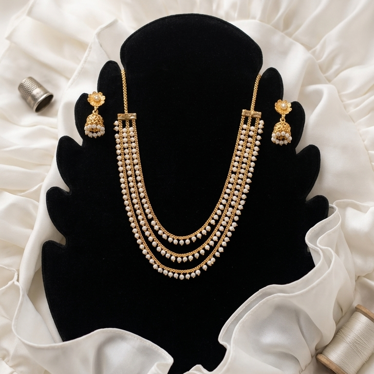 Moonlight Pearl Drapes-3 layered
