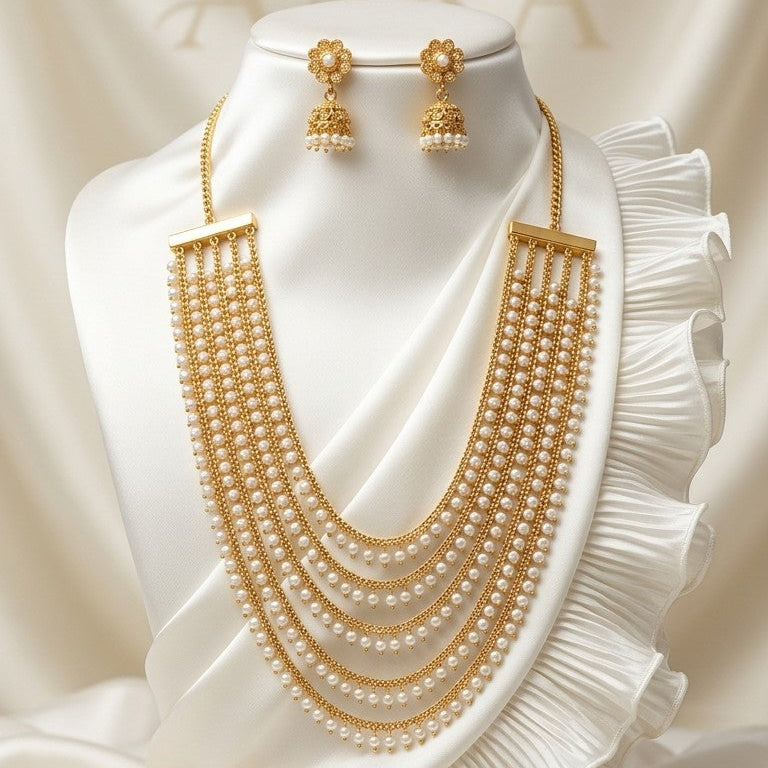 Moonlight Pearl Drapes-5 layered