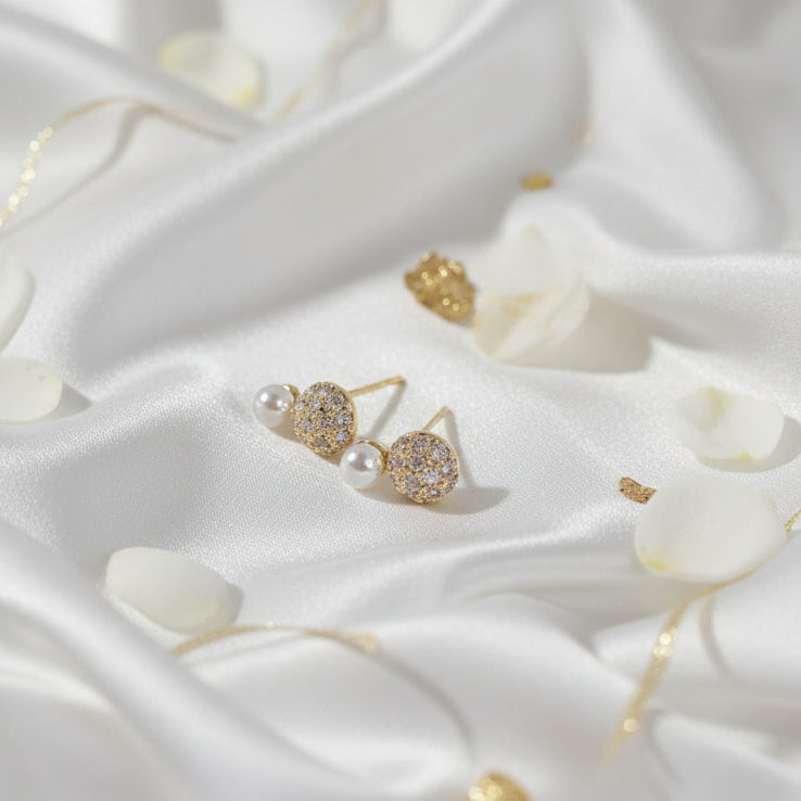 Faux Pearl Dual Stud Earrings