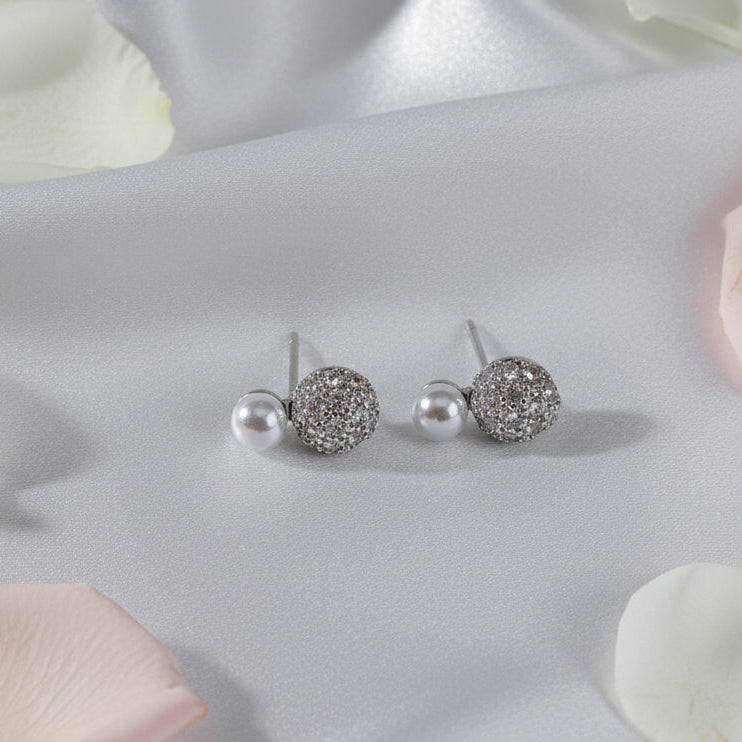 Faux Pearl Dual Stud Earrings