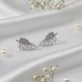 Crystal Leaf Branch Stud Earrings