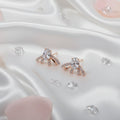 Gilded Orchid" Rose Gold Oval Crystal Stud Earrings