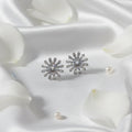 Sunlight Bloom Round Crystal Stud Earrings