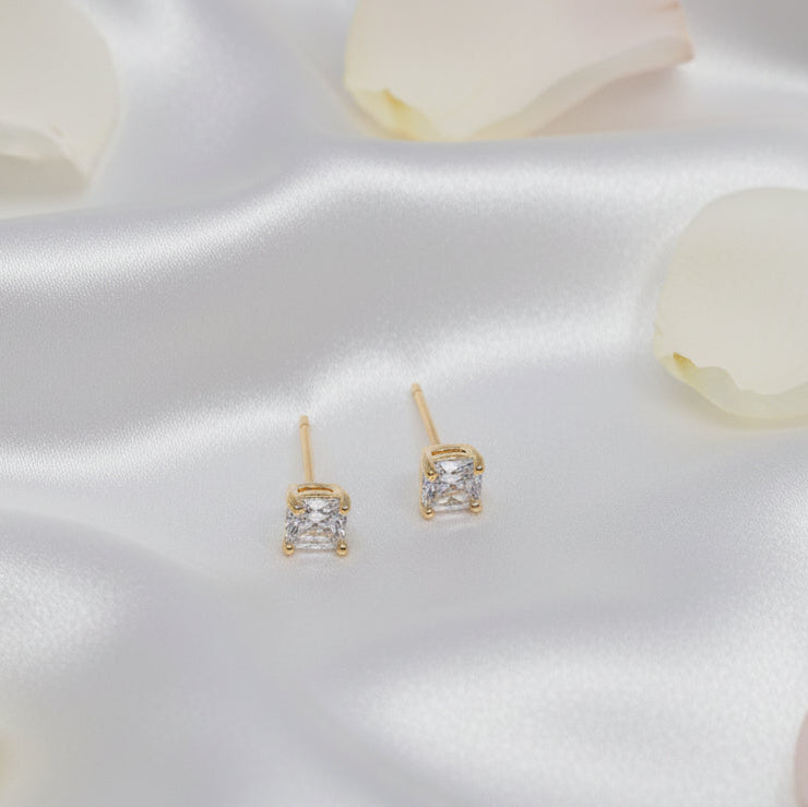 Classic Cushion-Cut Solitaire Stud Earrings