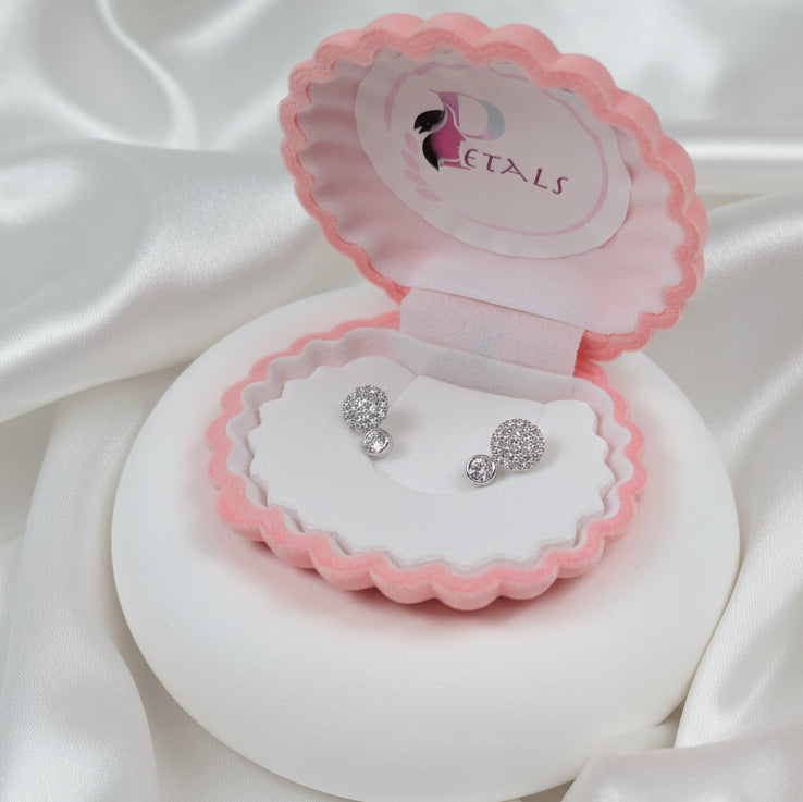 Round-Cut Crystal  Stud Earrings