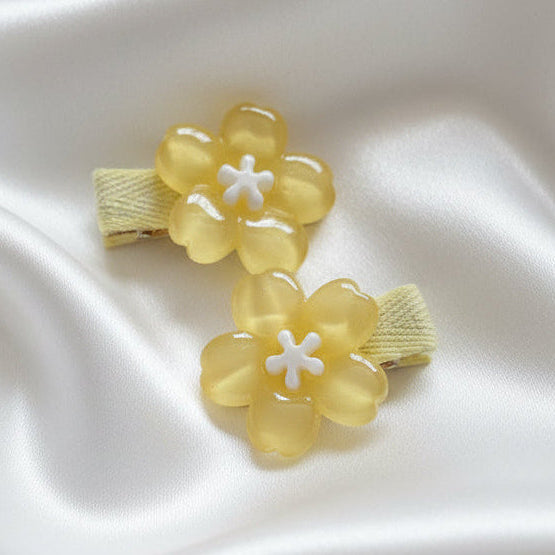 Pastel Meadow Resin Flower Hair Clips(Set of 2)