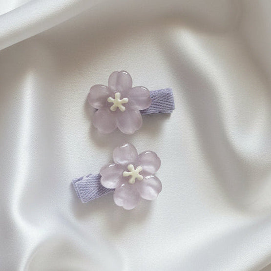 Pastel Meadow Resin Flower Hair Clips(Set of 2)