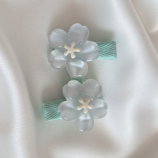 Pastel Meadow Resin Flower Hair Clips(Set of 2)