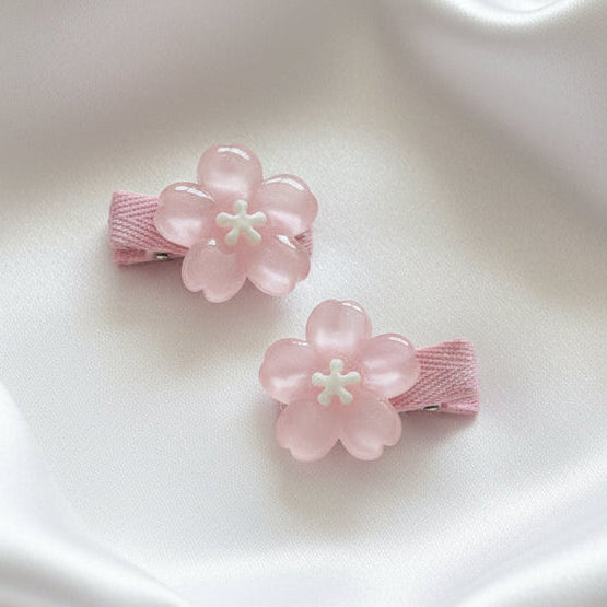 Pastel Meadow Resin Flower Hair Clips(Set of 2)