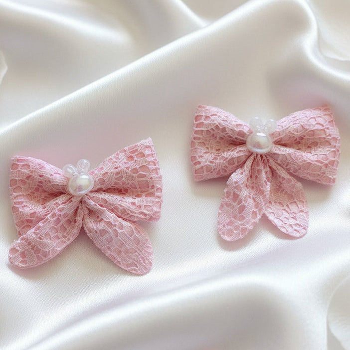 Lace Bunny Bow Hair Clips (Set of 2)