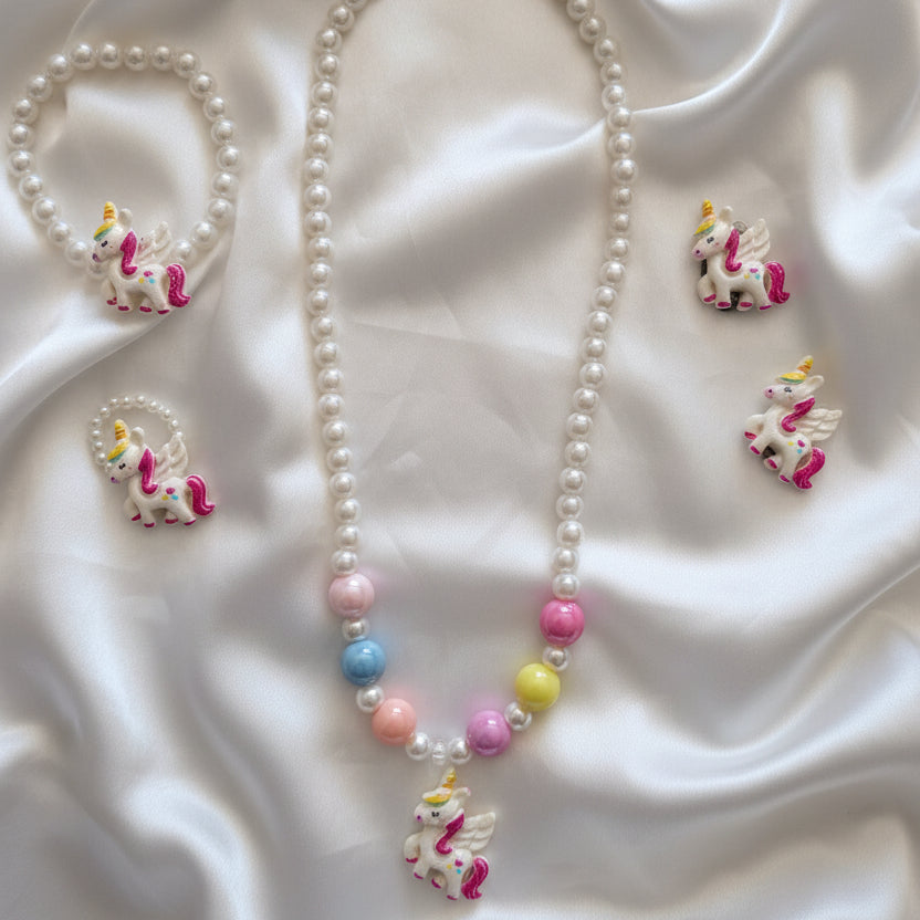 Magical Unicorn 5-Piece Pearl Jewelry Set
