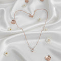 Heart Crystal & Faux Pearl Chevron Necklace