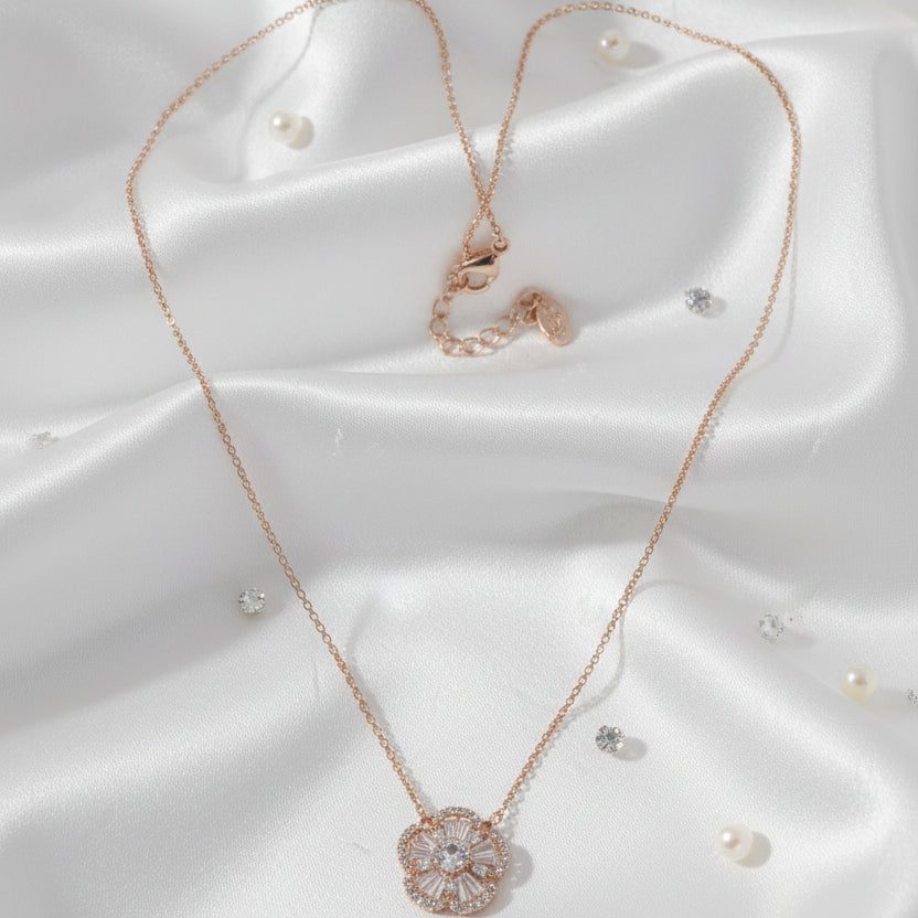 Sunburst Flower Pendant Necklace