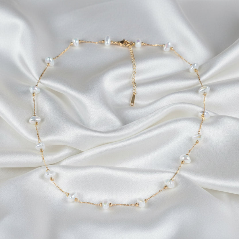 Lunar Pebble Station Necklace